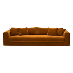 Sofá de terciopelo de 4 plazas Panac Edition - Bellechasse, ligero - 260 cm | Coñac