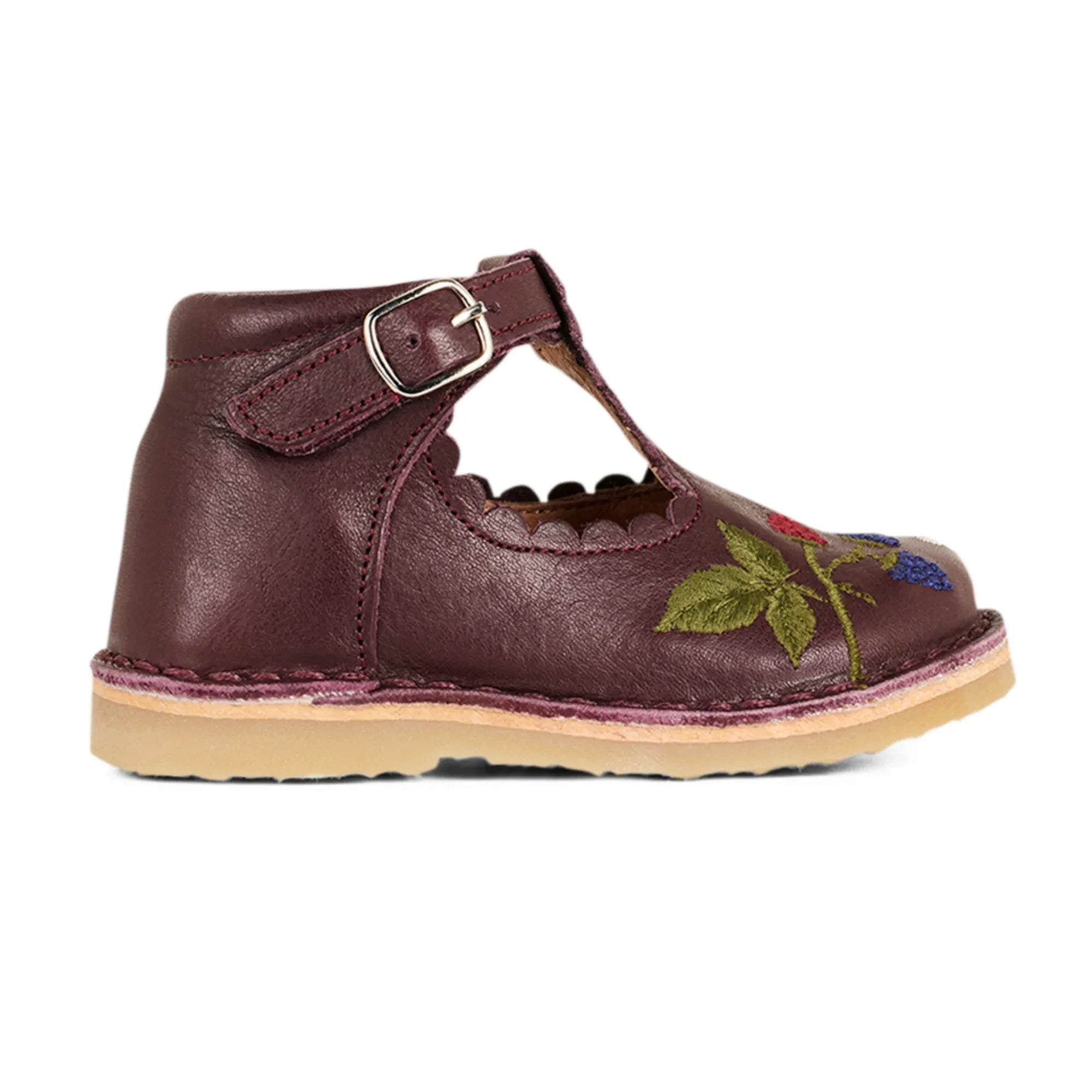 Petit Nord - Zapatos T-Bar Para Bebés de Pies Anchos - Colección Uniqua | Ciruela