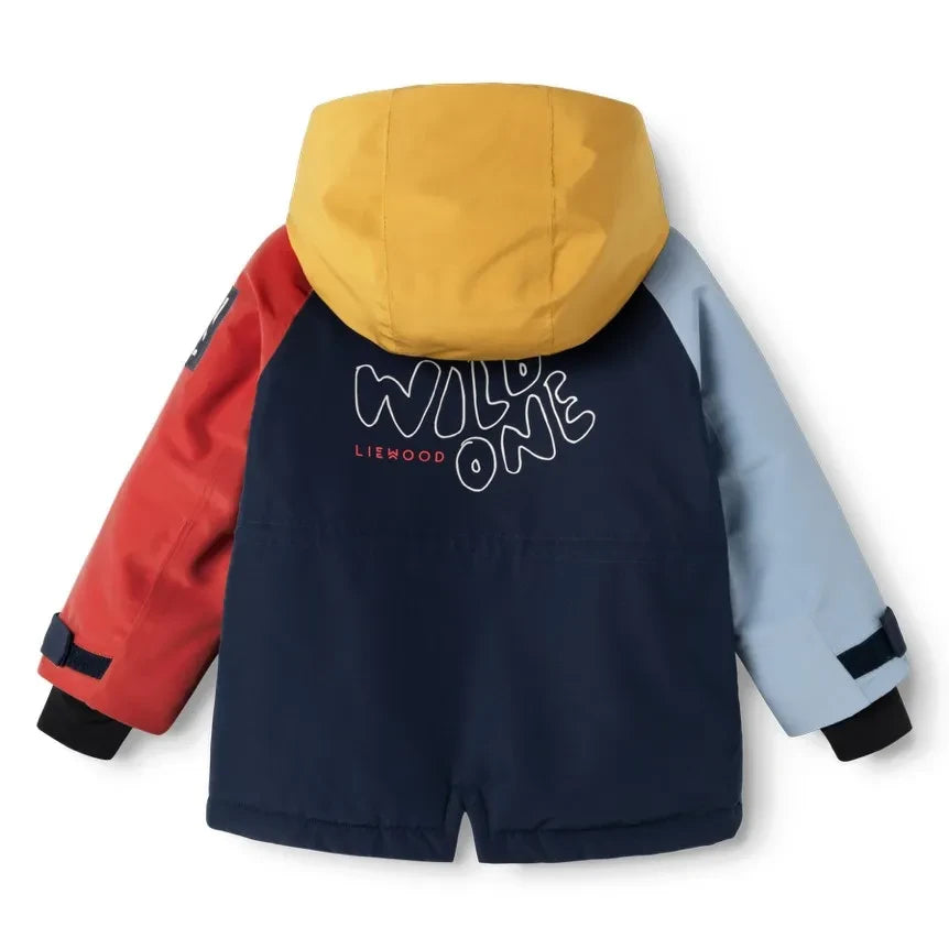 Liewood - Chaqueta de esquí Kalle Colorblock fabricada con fibras recicladas | Azul marino