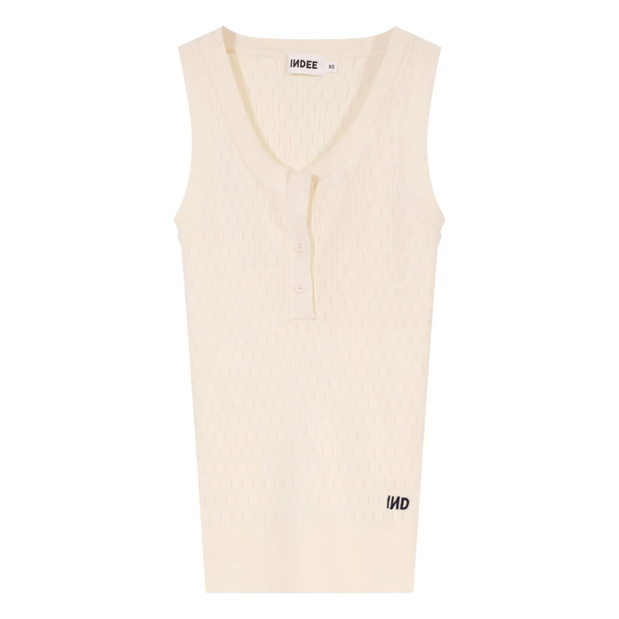 Indee - Camiseta de tirantes acanalada Volga | Blanco