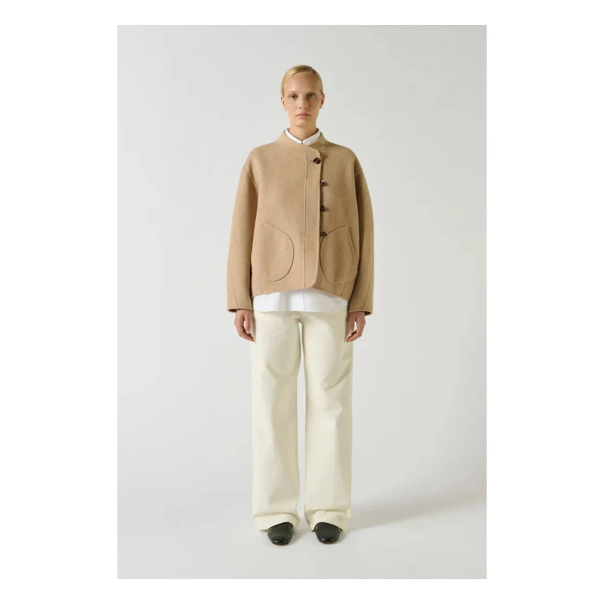 Abrigo de lana Soeur - Windsor | Beige jaspeado