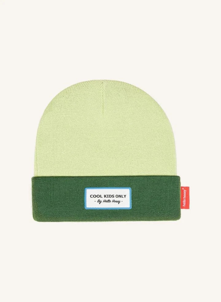Hello Hossy - Gorro de bloque de color urbano de algodón orgánico | Verde