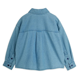 Mini Rodini - Mouffette Organik Pamuklu Denim Gömlek | Mavi