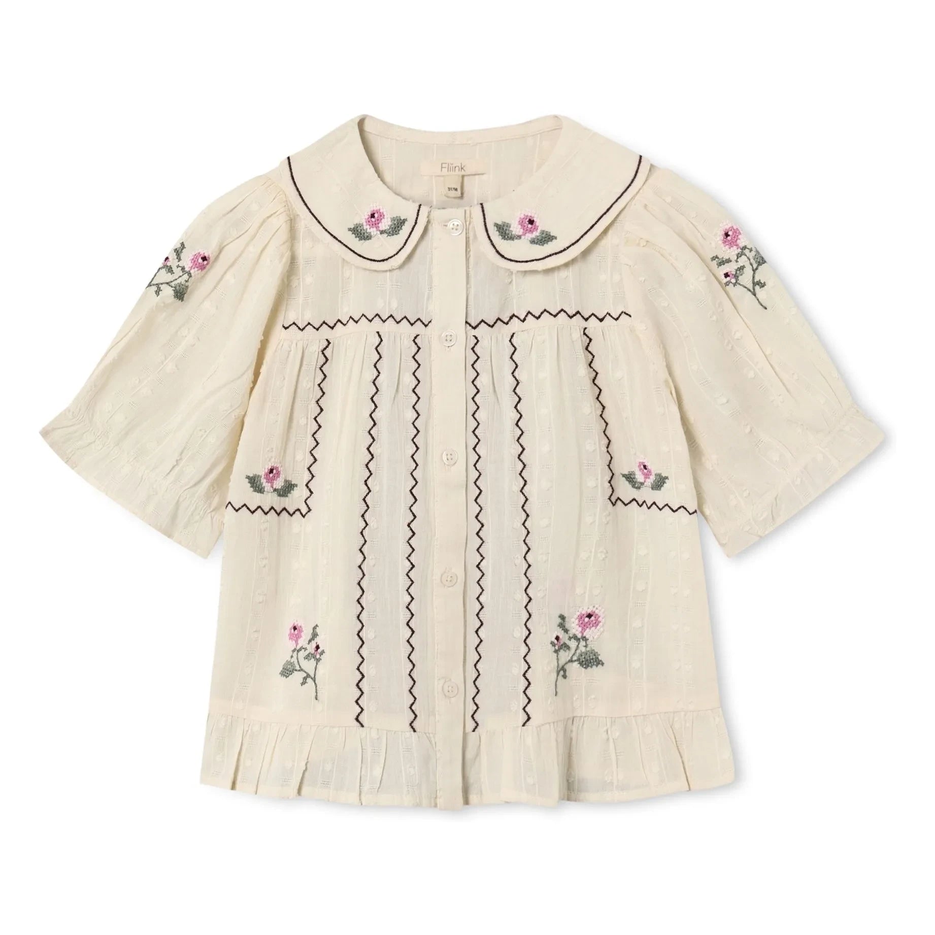 Fliink - Blusa de flores Dobby | Crudo