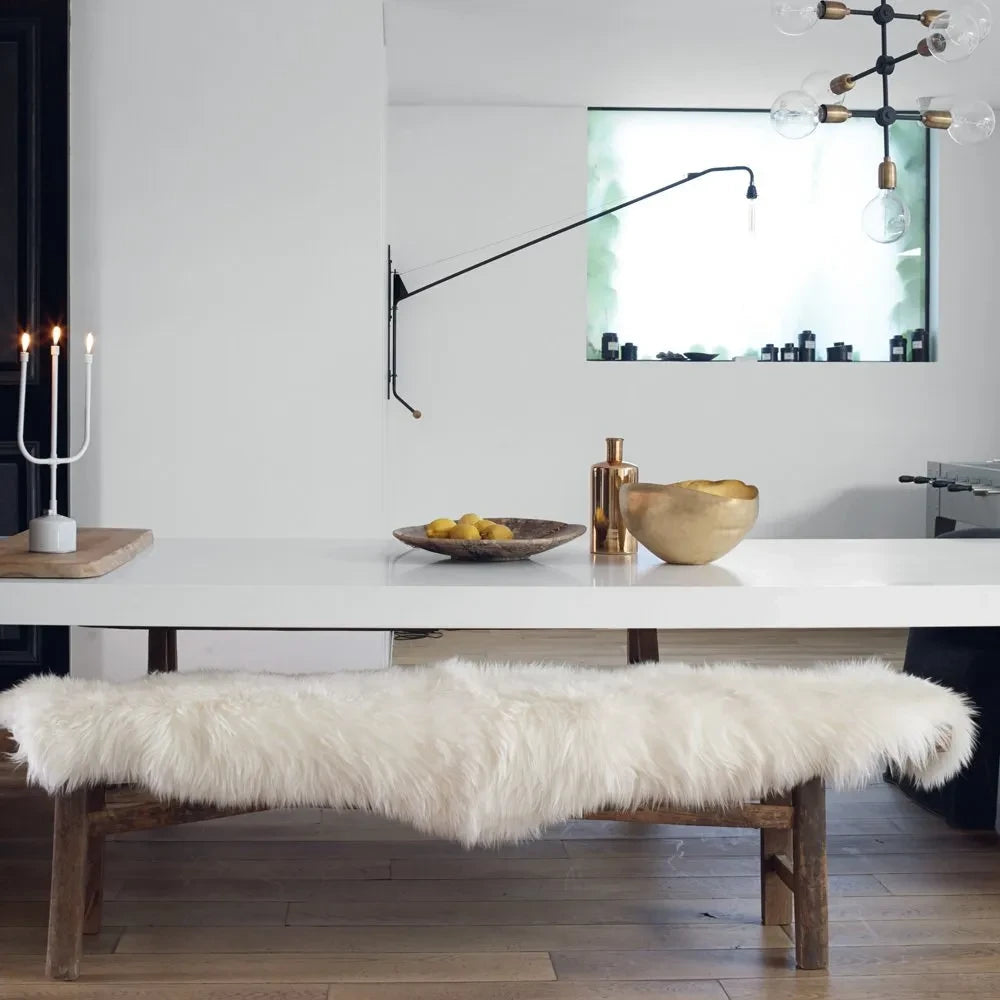 Maison de Vacances - Piel de oveja blanca inglesa 65x95cm | Blanca