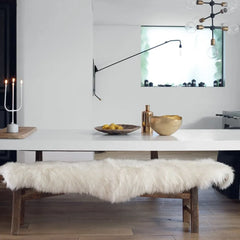 Maison de Vacances - Piel de oveja blanca inglesa 65x95cm | Blanca