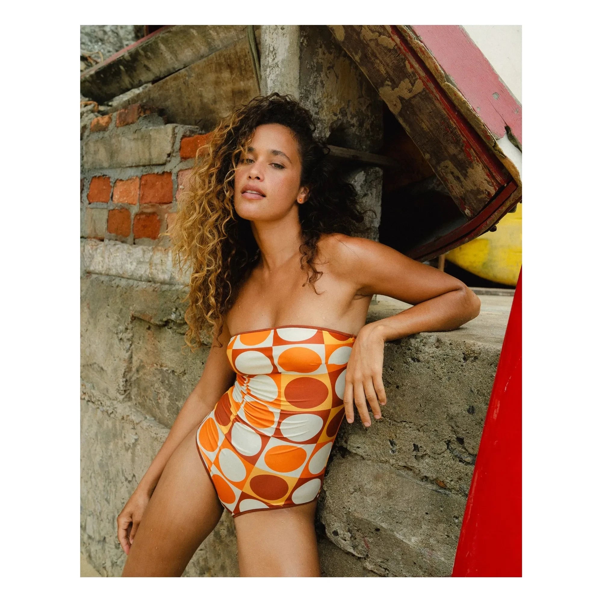 Casa Rosa - Luna Traje de Baño de Una Pieza | Naranja