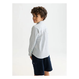 Scotch & Soda - Camisa de lino a rayas | Azul claro