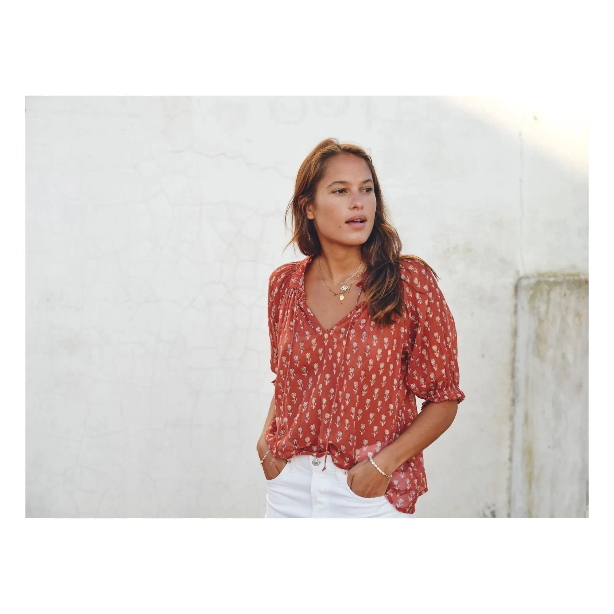 M.A.B.E. - Blusa Ari de algodón | Ladrillo