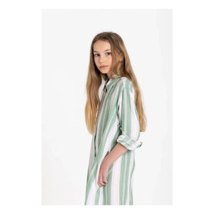 Smallable Kid - Vestido camisero de rayas Leya | Verde Menta
