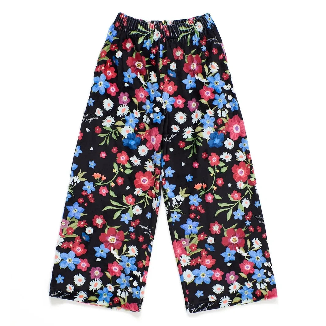 Maison Mangostan - Fleuri Velours Jogger | Siyah