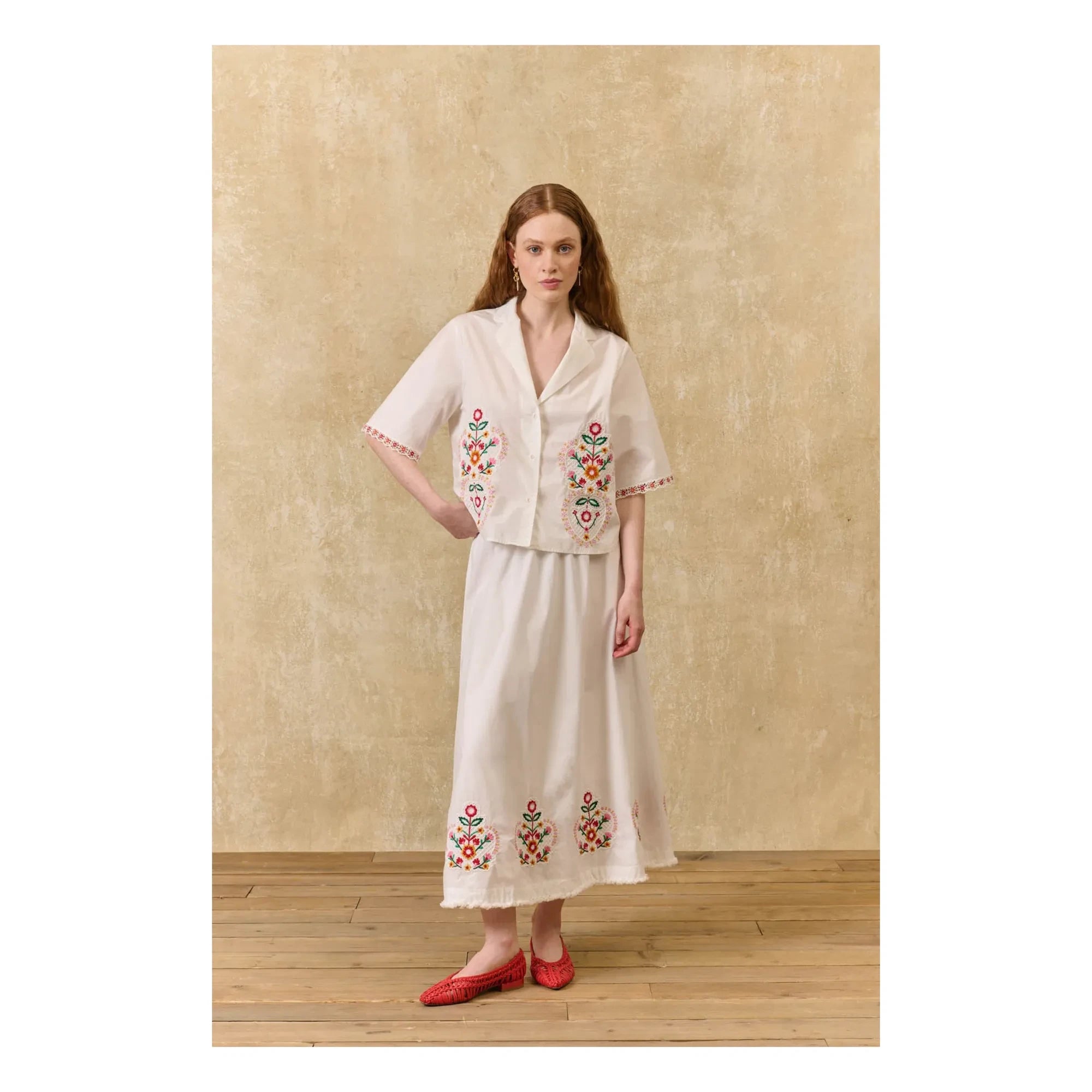 Louise Misha - Camisa de algodón orgánico Emilius | Blanca