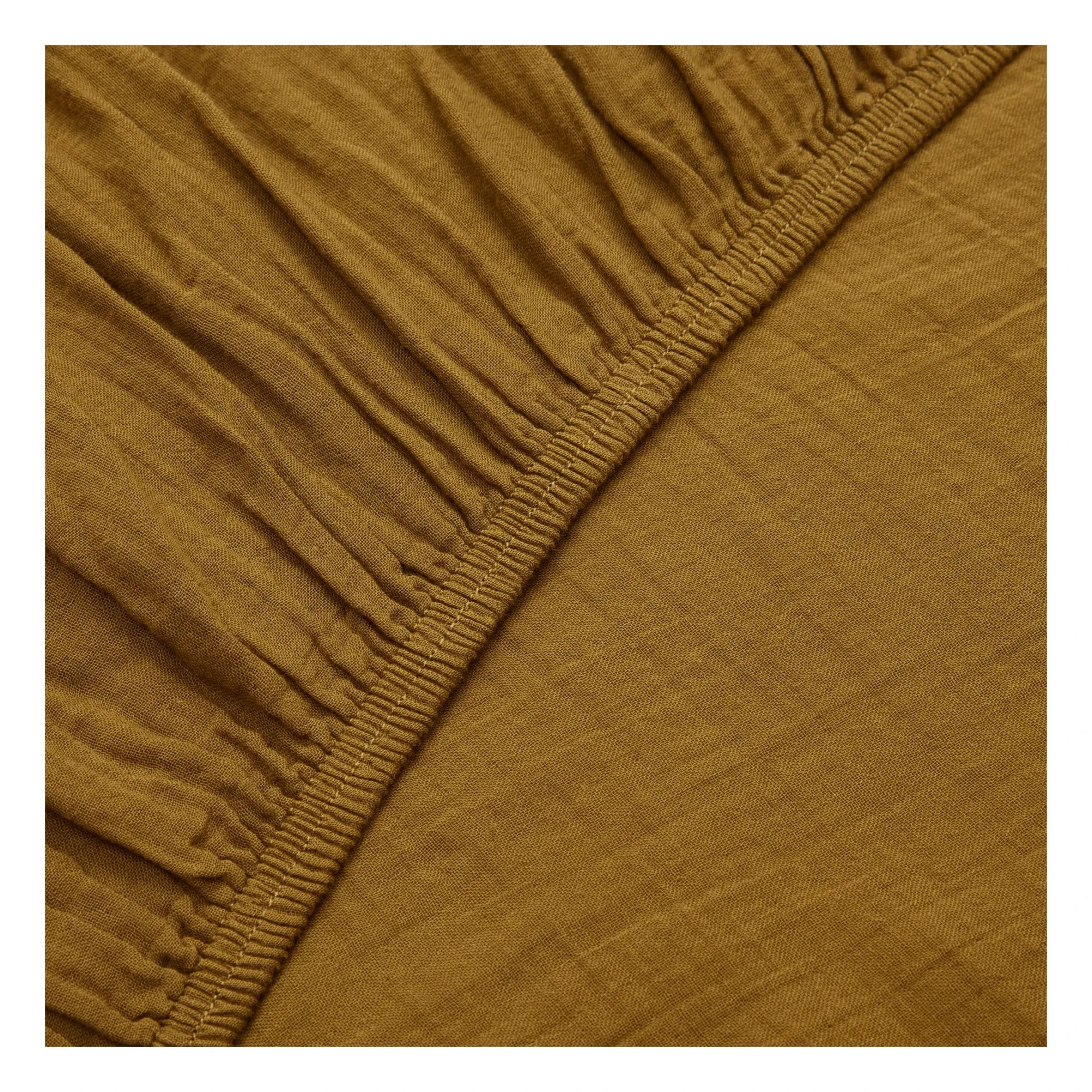 Haomy - Sábana plana de algodón voile Dili | Oro