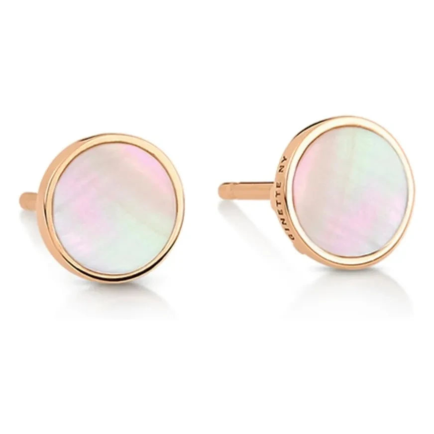 Ginette NY - Pendientes Disc Ever | Nácar de Perla Rosa
