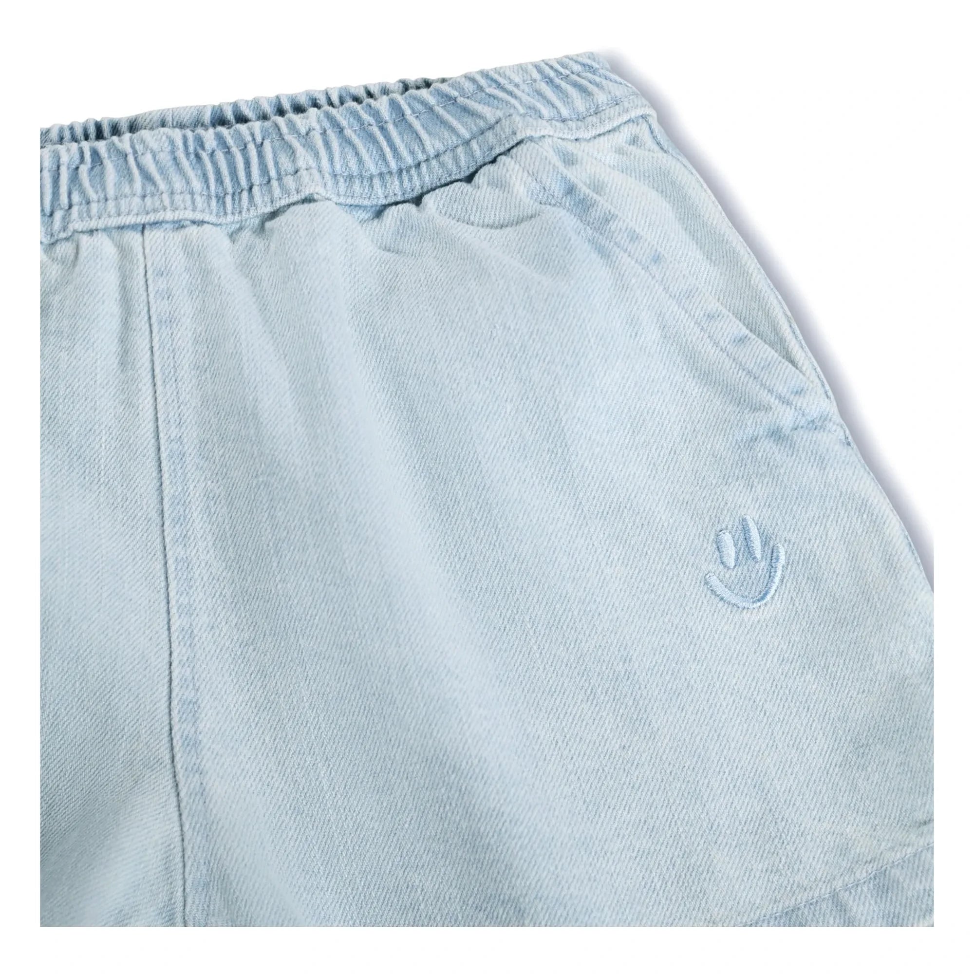 Molo - Pantalones Cortos de Algodón Orgánico Denim Shine | Azul Claro
