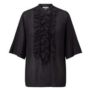 Laurence Bras - Blusa Magrita corta de algodón | Negro