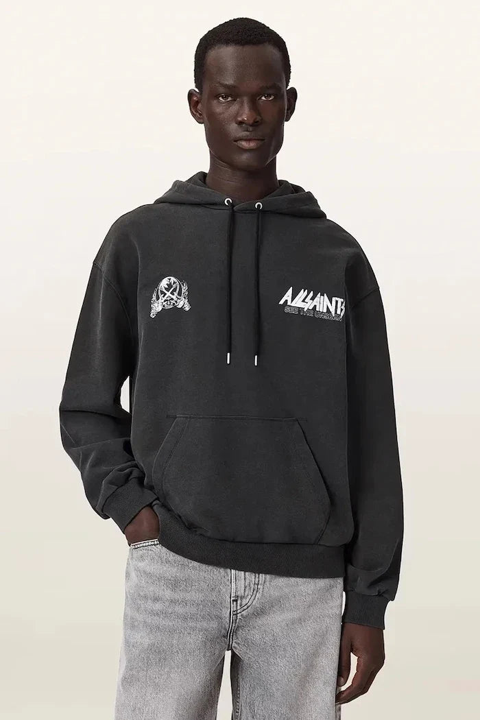 Sudadera con capucha de algodón para hombre AllSaints CHROMIUM