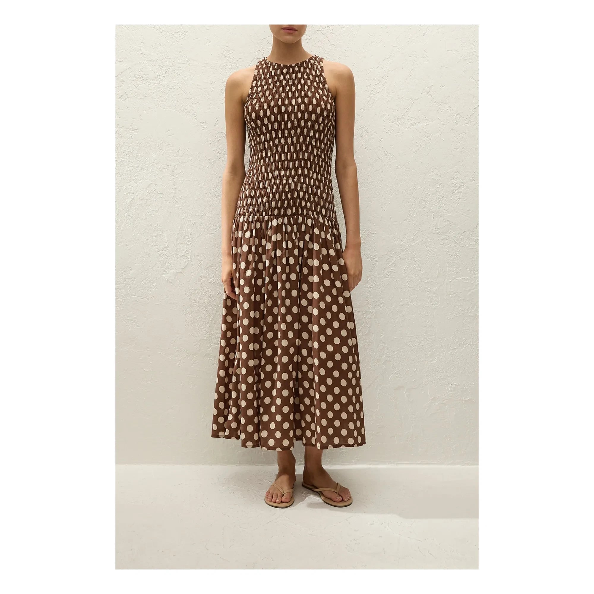 Faithfull the Brand - Vestido de algodón de lunares Luisa | Chocolate