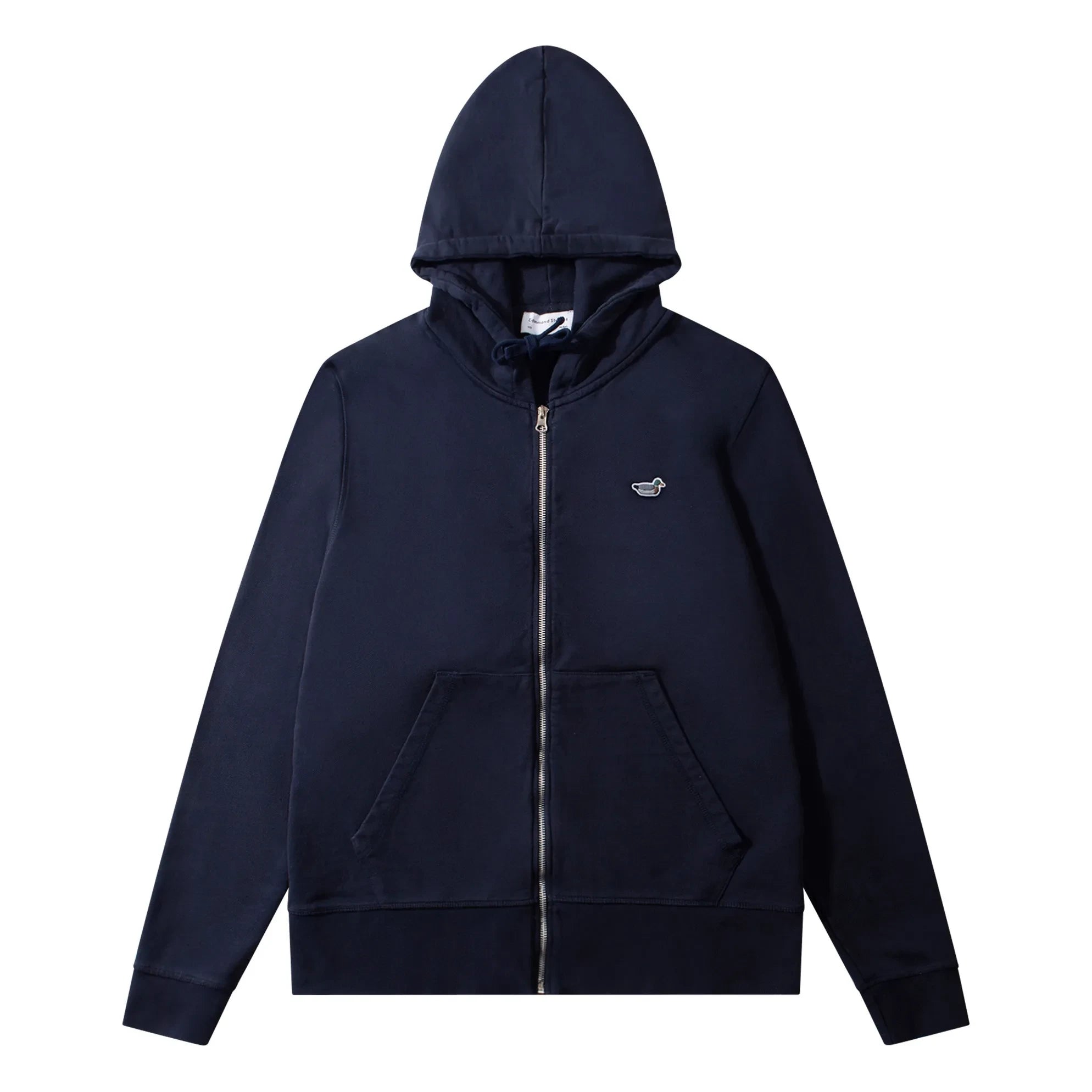 Edmmond Studios - Sudadera con Capucha y Cremallera de Algodón Orgánico Duck Patch | Azul Marino