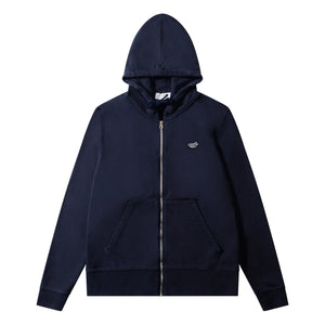 Edmmond Studios - Sudadera con Capucha y Cremallera de Algodón Orgánico Duck Patch | Azul Marino