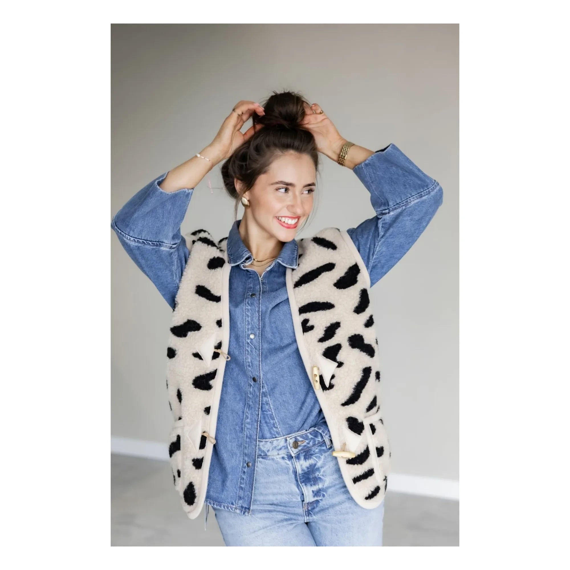 Alwero - Chaleco sin mangas Alpen Cheetah - Colección adulto | Beige