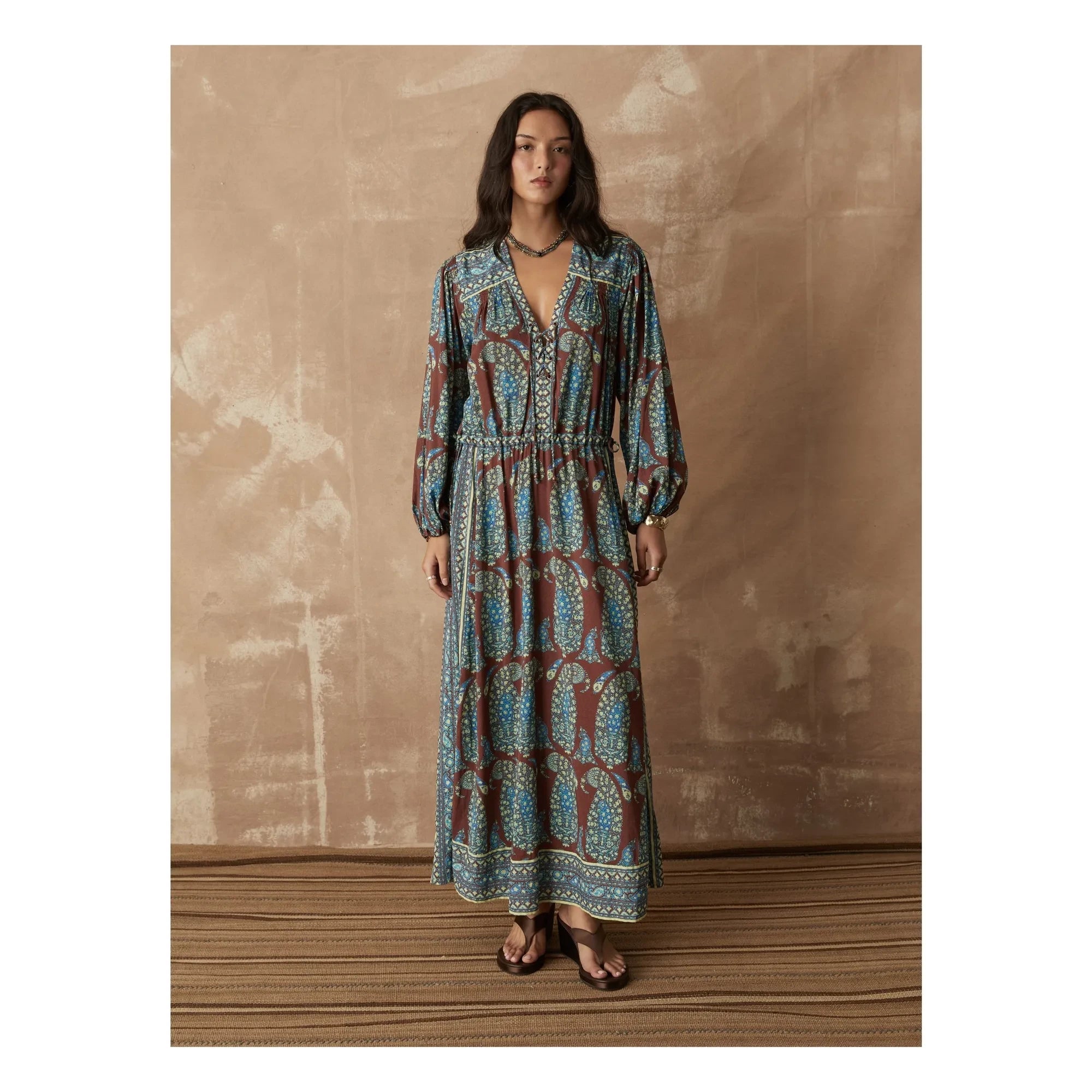 Boteh - Calico Smock Pamuk Elbise | Chocolate