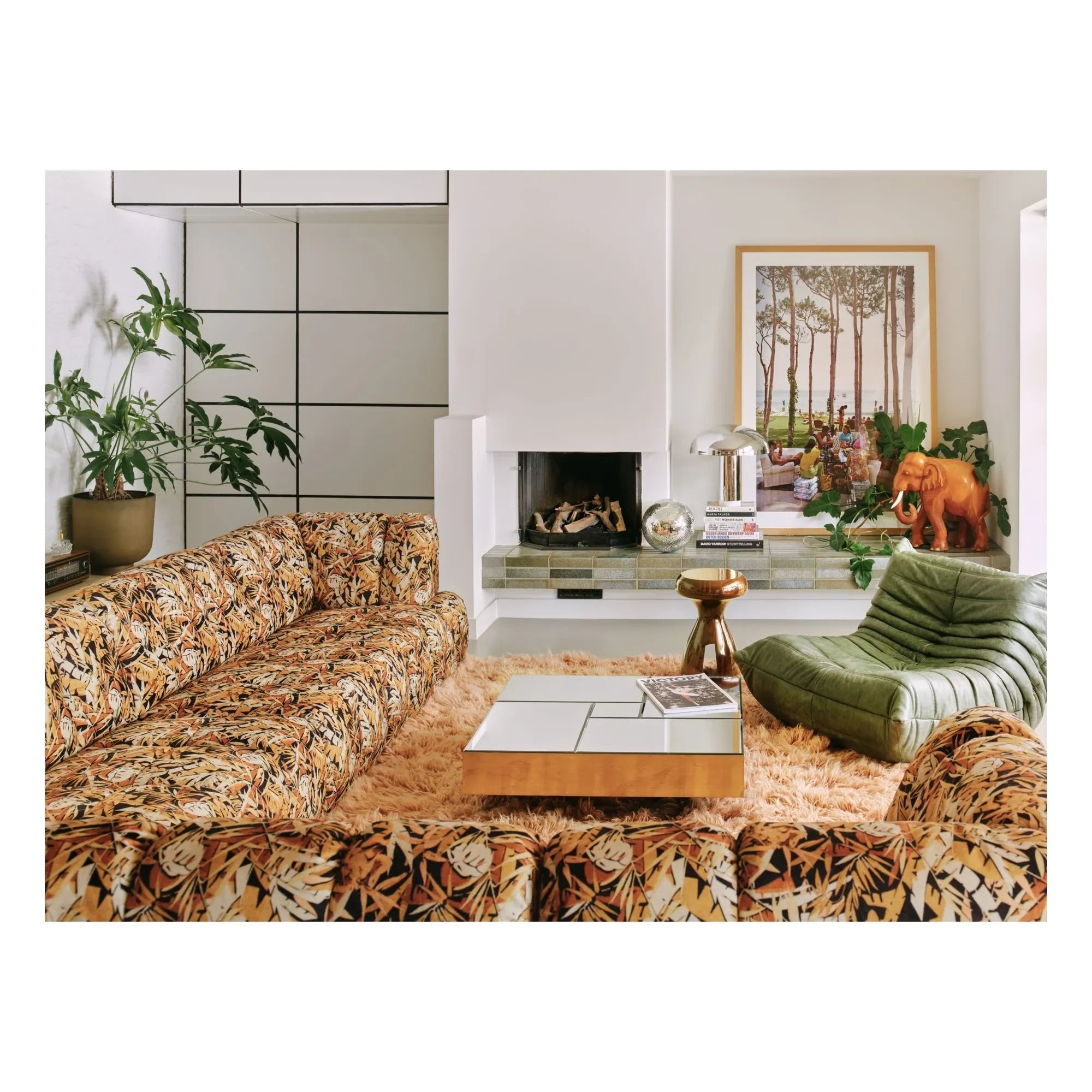 HKliving - Tabure de madera | Nogal