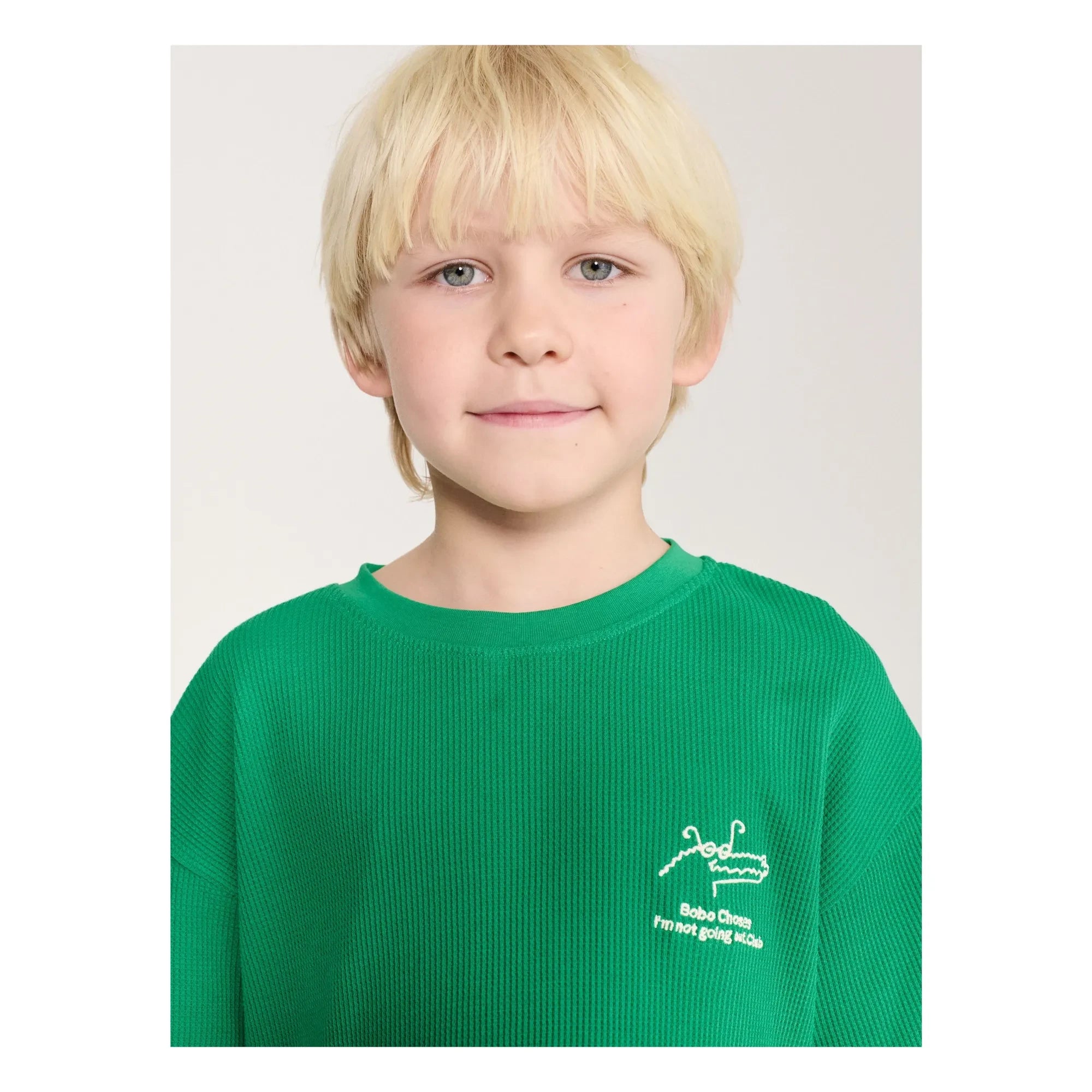 Bobo Choses - Conjunto de camiseta y pantalón corto de algodón orgánico con cocodrilo | Verde