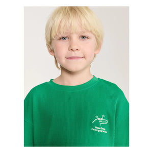 Bobo Choses - Conjunto de camiseta y pantalón corto de algodón orgánico con cocodrilo | Verde