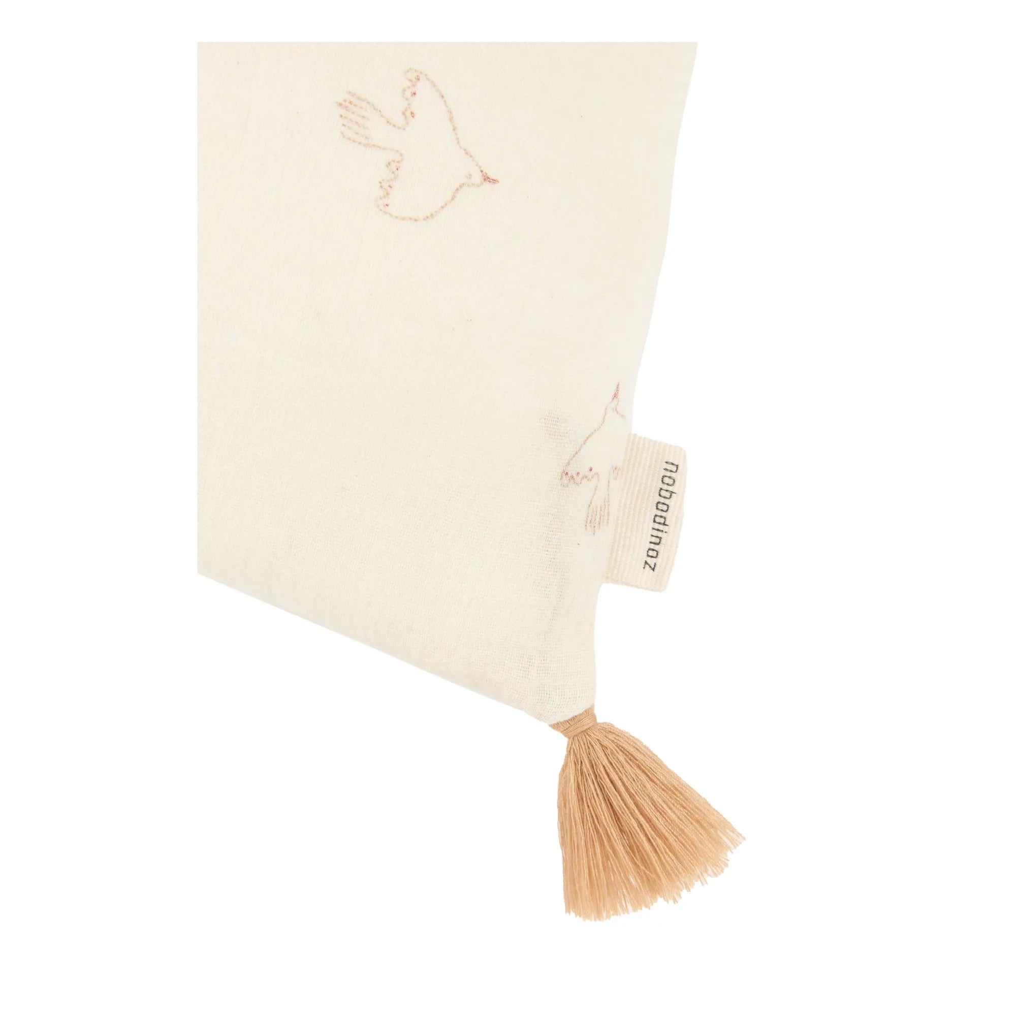 Nobodinoz - Cojín de borla Wabi Sabi Hoshi Birds | Crema