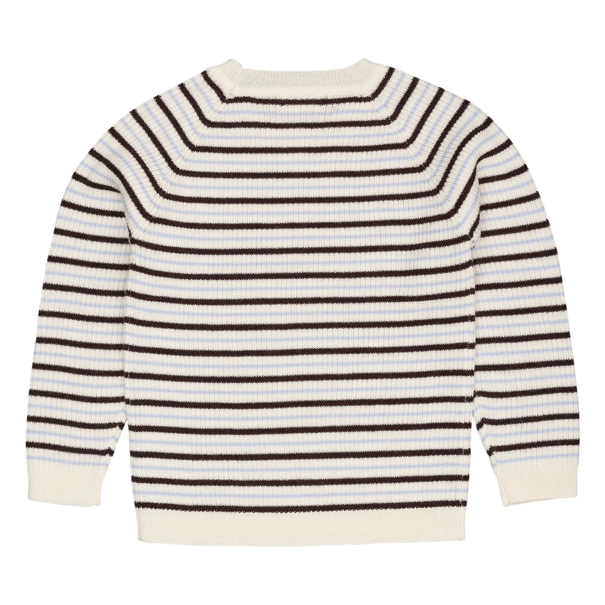 Copenhague Colors - Jersey de punto acanalado de lana merina a rayas | Marrón