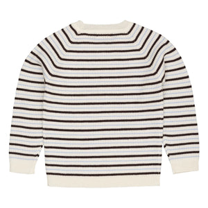 Copenhague Colors - Jersey de punto acanalado de lana merina a rayas | Marrón