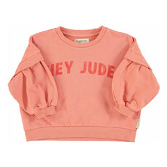Piupiuchick - Sudadera de algodón orgánico con volantes Hey Jude | Coral