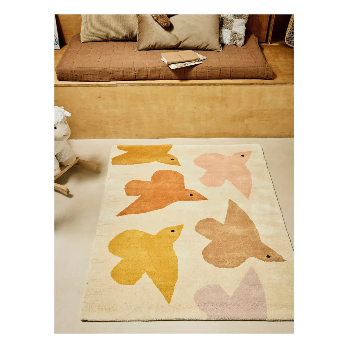 Bleuu-studio - Alfombra de pájaros | Ocre