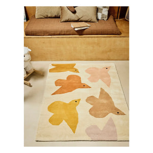 Bleuu-studio - Alfombra de pájaros | Ocre