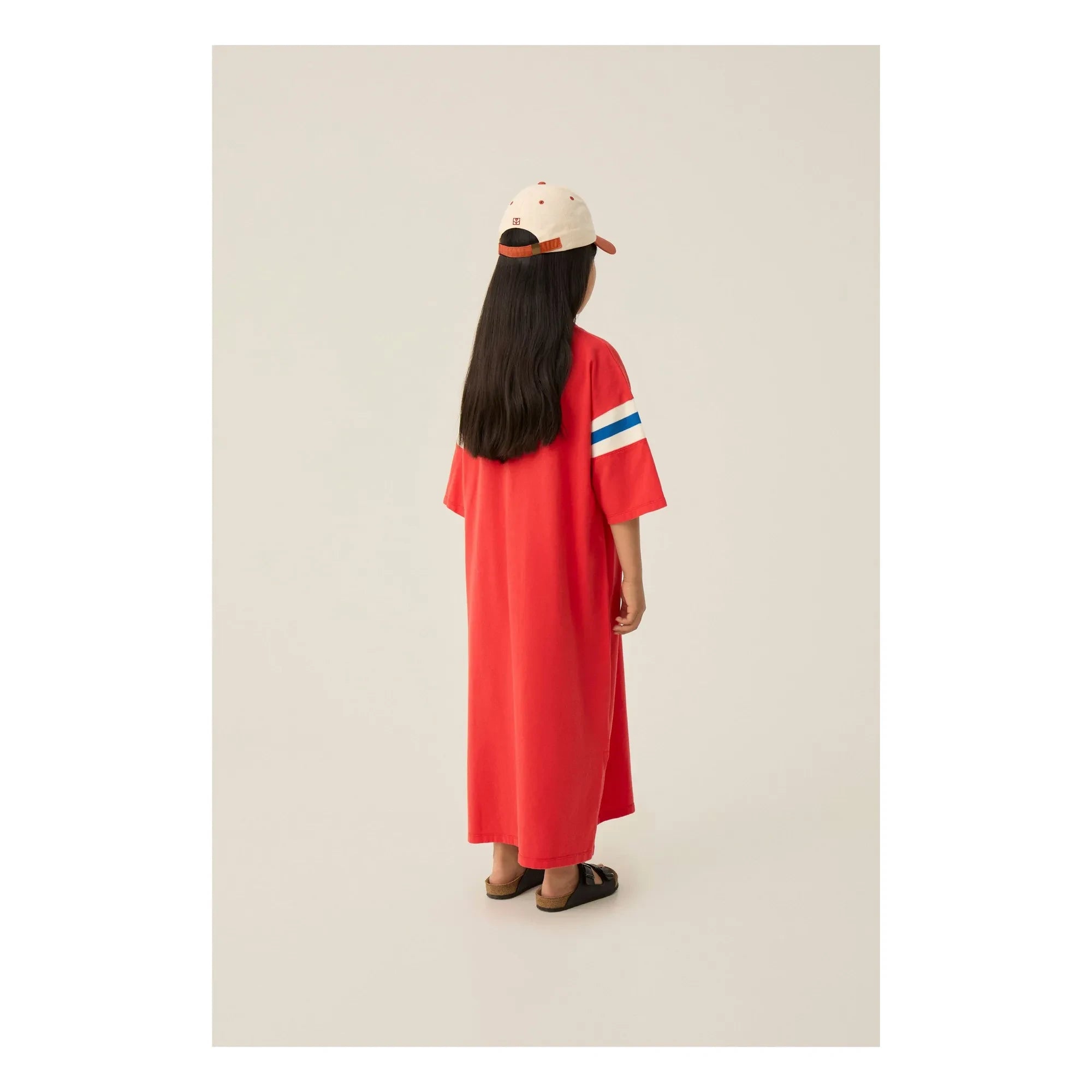 The Campamento - Vestido Oversize con Rayas Contraste | Rojo