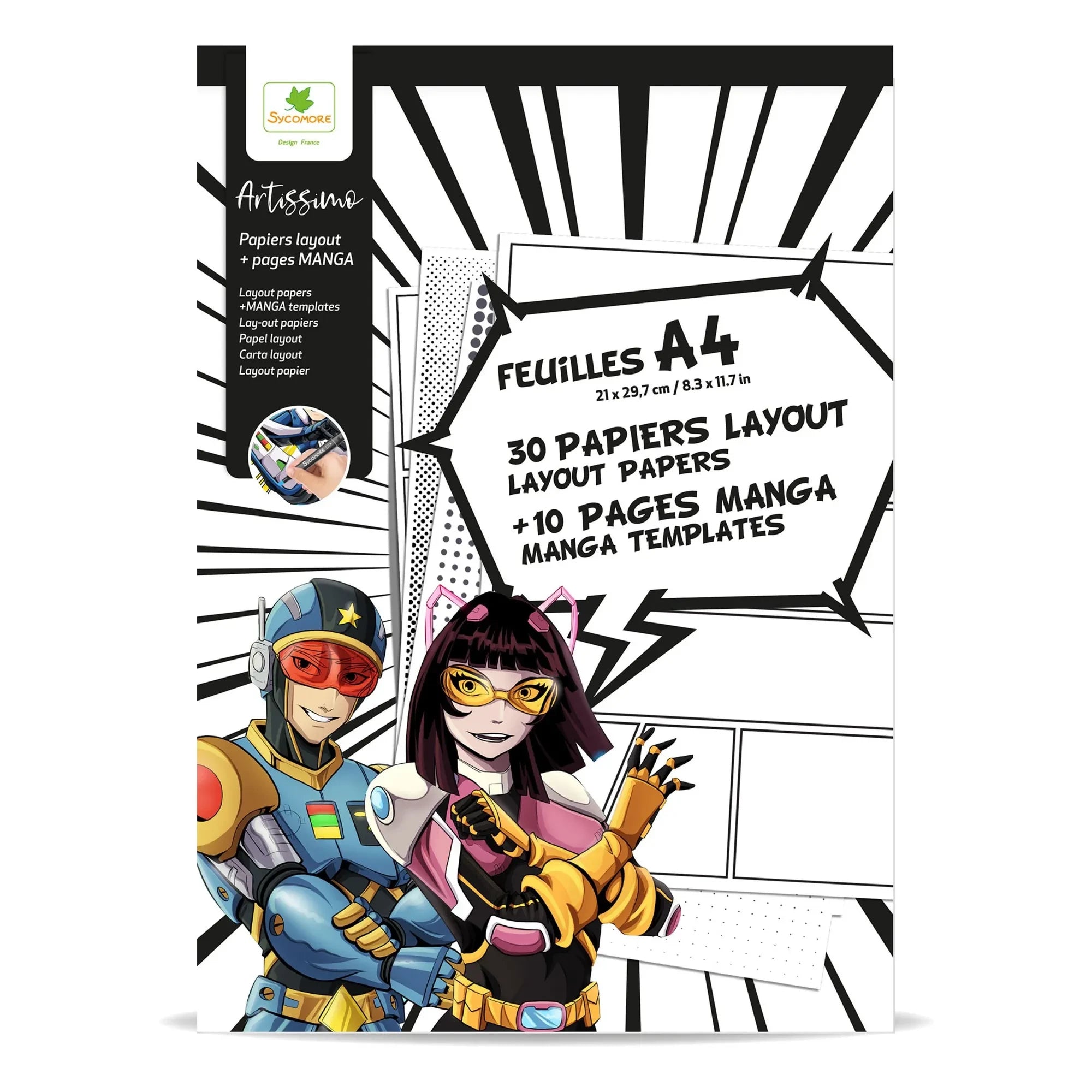 Sicómoro - Manga - Cuaderno de hojas sueltas A4 + texturas
