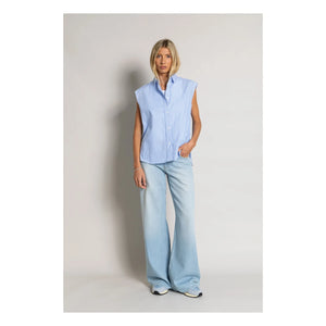 Smallable Woman - Laura Camisa sin mangas a rayas | Azul claro