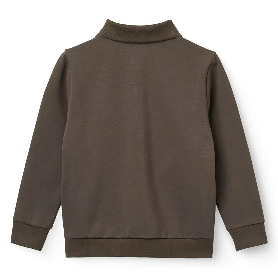 Copenhagen Colors - Cárdigan elástico de algodón orgánico | Marrón oscuro