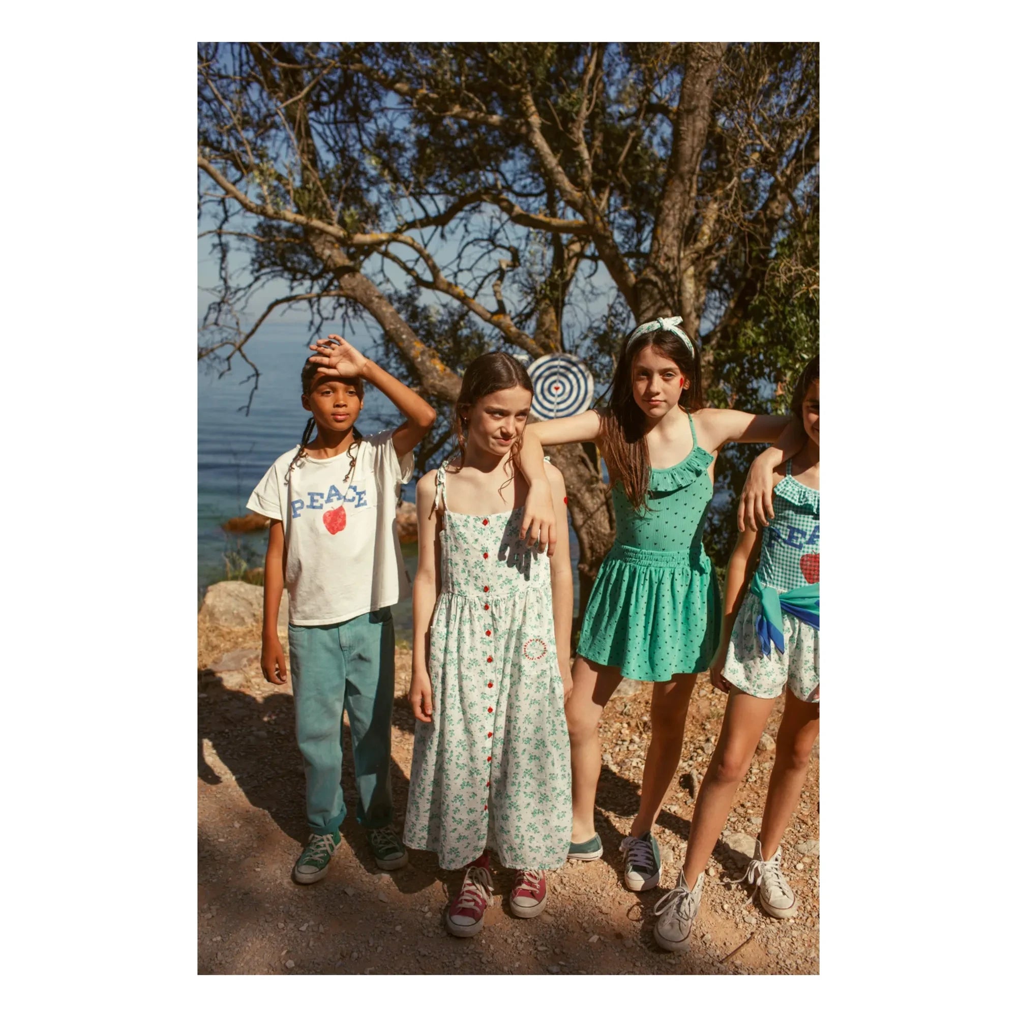 Piupiuchick - Pantalón corto de algodón orgánico con estampado floral | Blanco