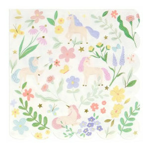 Meri Meri - Servilletas de papel Meadow Unicorns - Set de 16