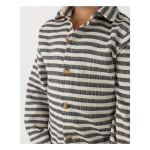 Donsje - Camisa de algodón orgánico a rayas Leom | Azul marino