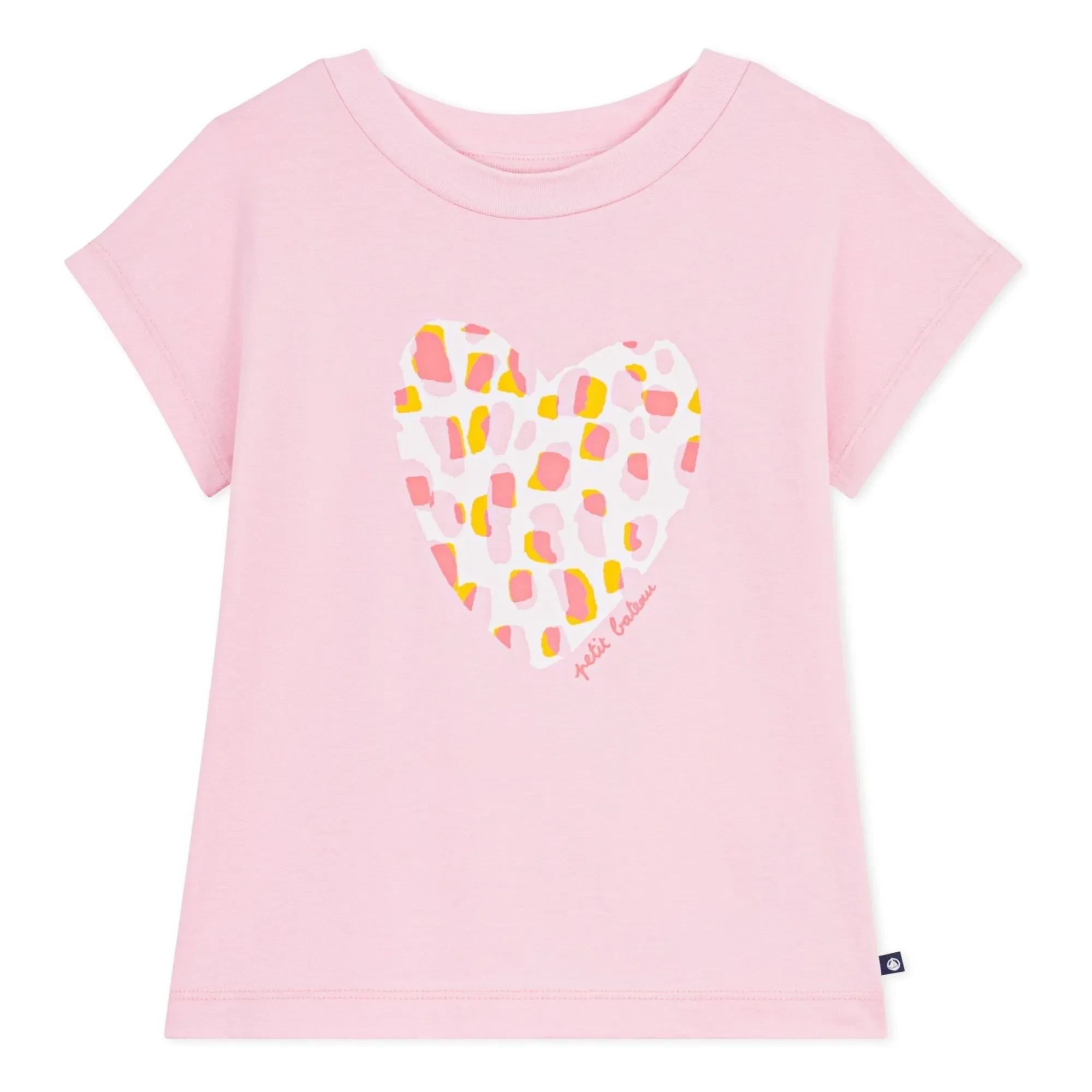 Petit Bateau - Camiseta corazón de algodón orgánico | Rosa