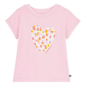 Petit Bateau - Camiseta corazón de algodón orgánico | Rosa