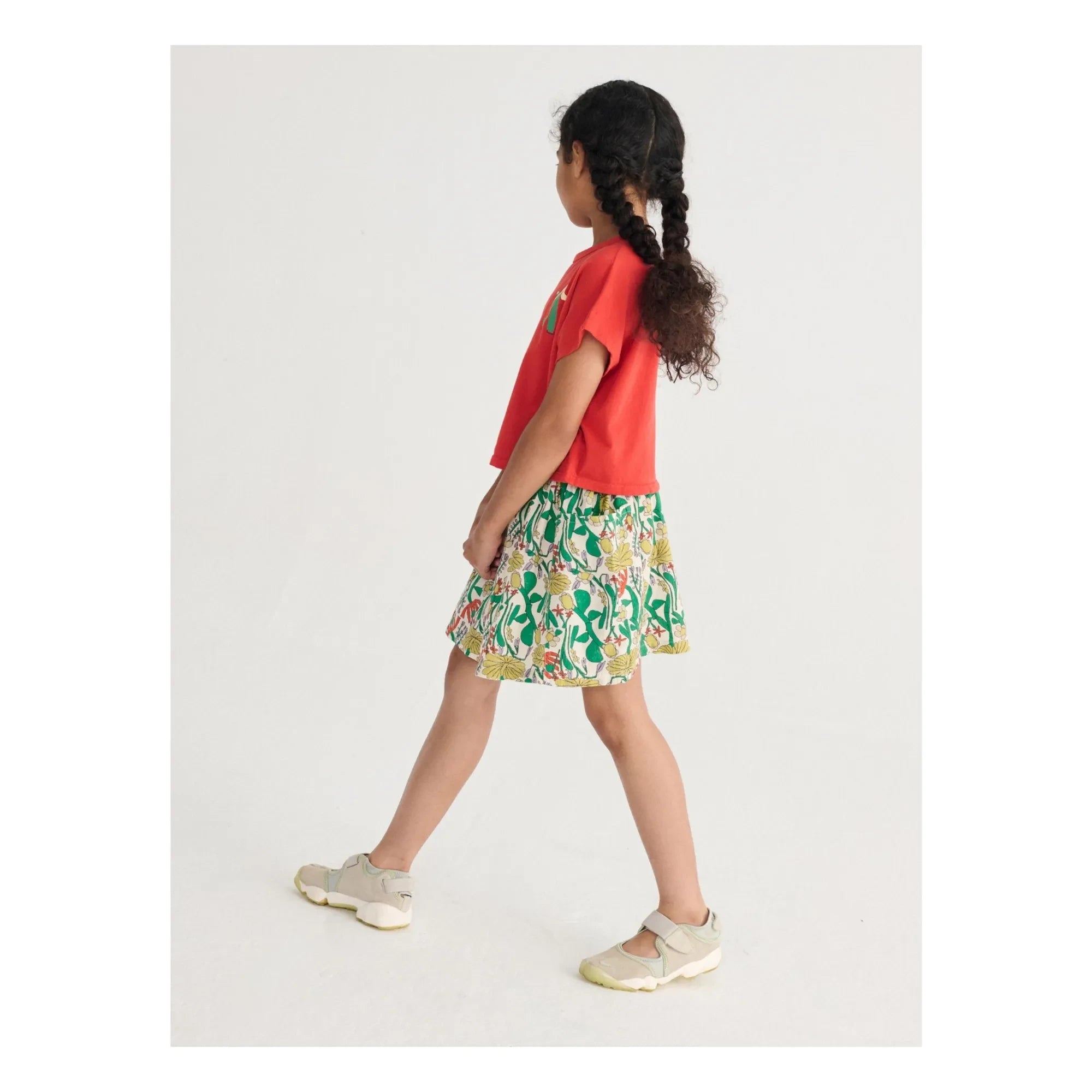 Bobo Choses - Falda de algodón orgánico con estampado de flores | Blanco