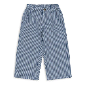 Konges Sløjd - Pantalones de algodón orgánico a rayas Luc | Azul