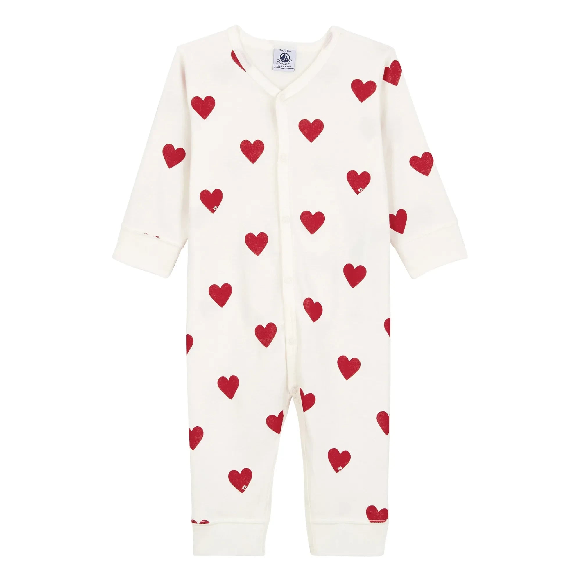 Petit Bateau - Pijama de algodón orgánico Mixo | Blanco