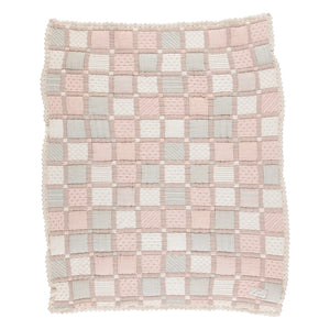 Bebe Organic - Organik Pamuklu Patchwork Battaniye | Pudra Pembe