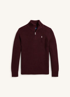 Ralph Lauren - Sudadera con logo y cuello trucker | Burdeos