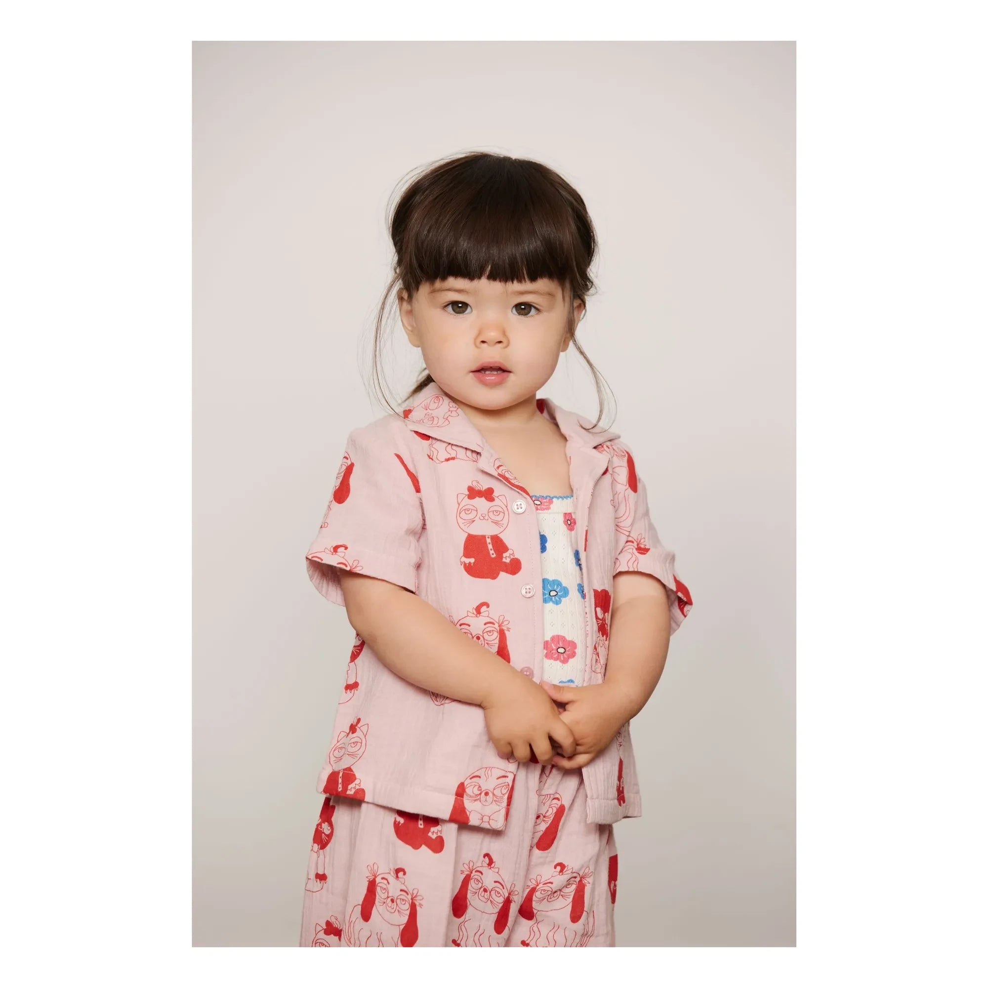Mini Rodini - Pantalones de algodón orgánico con estampado de animales | Rosa